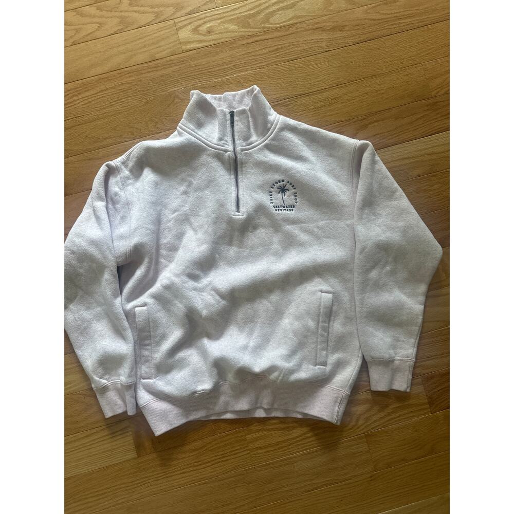Quiet Storm Surf Shop Saltwater Heritage Half Zip Pullover Sweater Size M